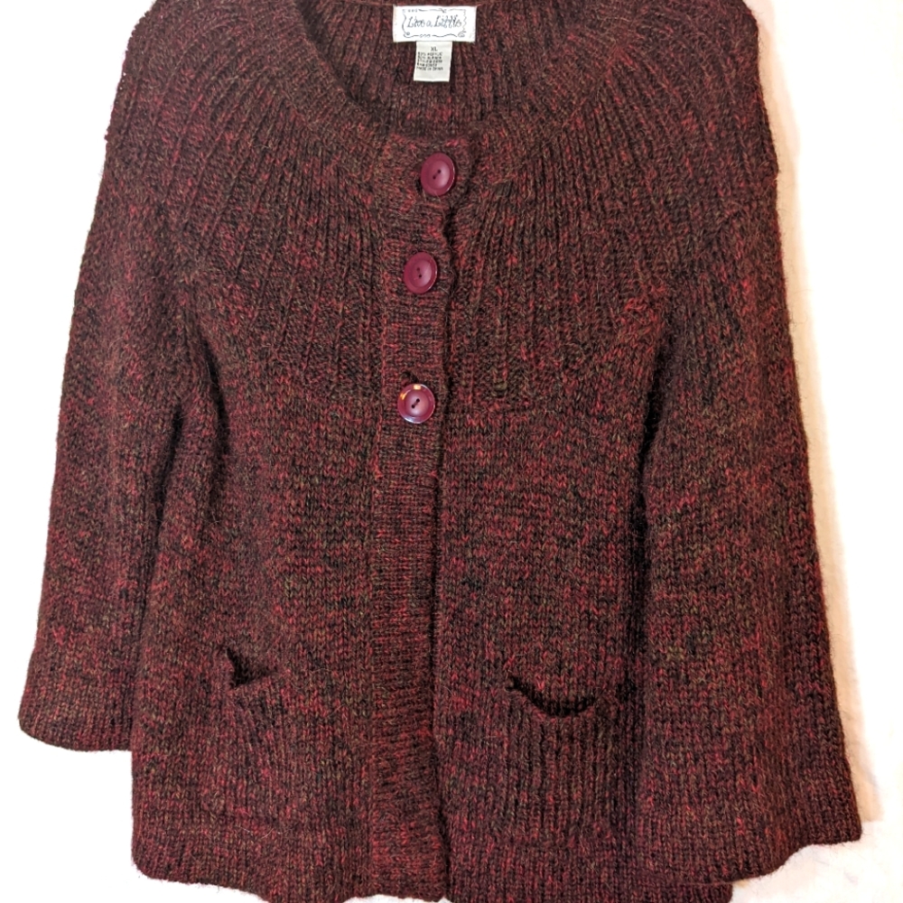 Alpaca Blend Chunky sweater by "Live a Little" in Burgundy